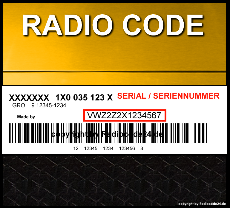 VW Radio Code Grundig VWZ2Z2